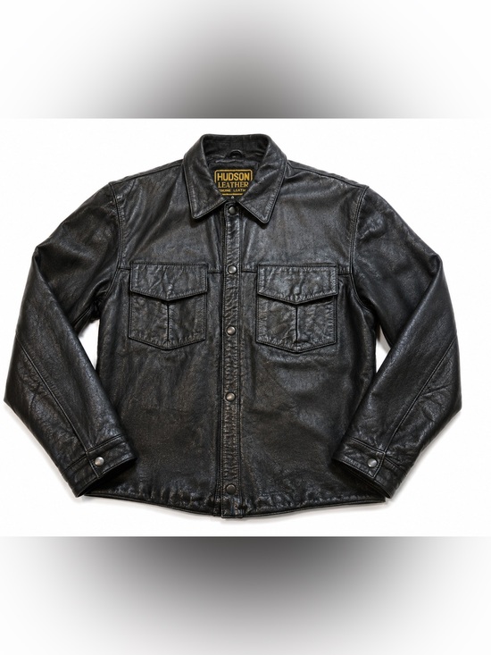 Hudson Jeans Other - Hudson Leather Genuine Leather Black Shirt Jacket Size Small Vintage Moto